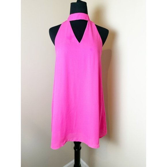 HYFVE Bold Pink Halter Dress - Picture 1 of 7